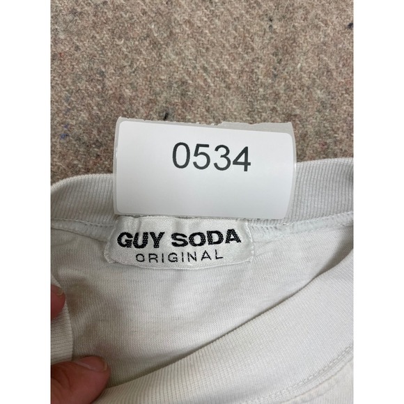 vintage malaysia art shirt mens large white 1990s art water house stream - Picture 9 of 9